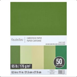 Recollections Forest Green 2 Packs Cardstock Paper 65lb. NEW
